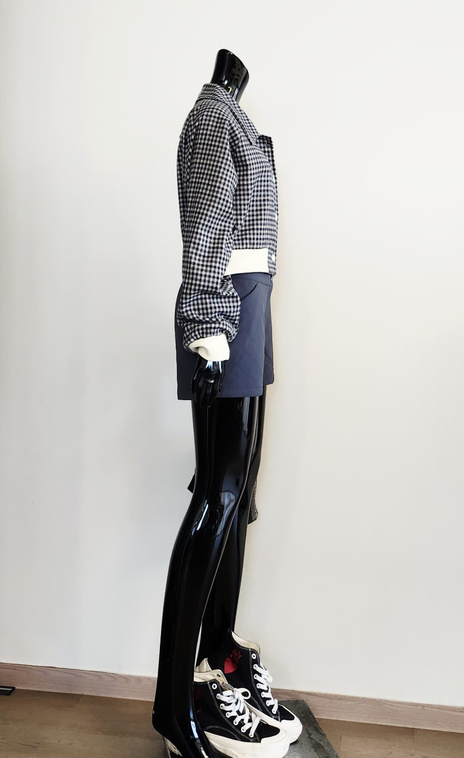 깅엄체크 크롭 자켓  상품이미지2