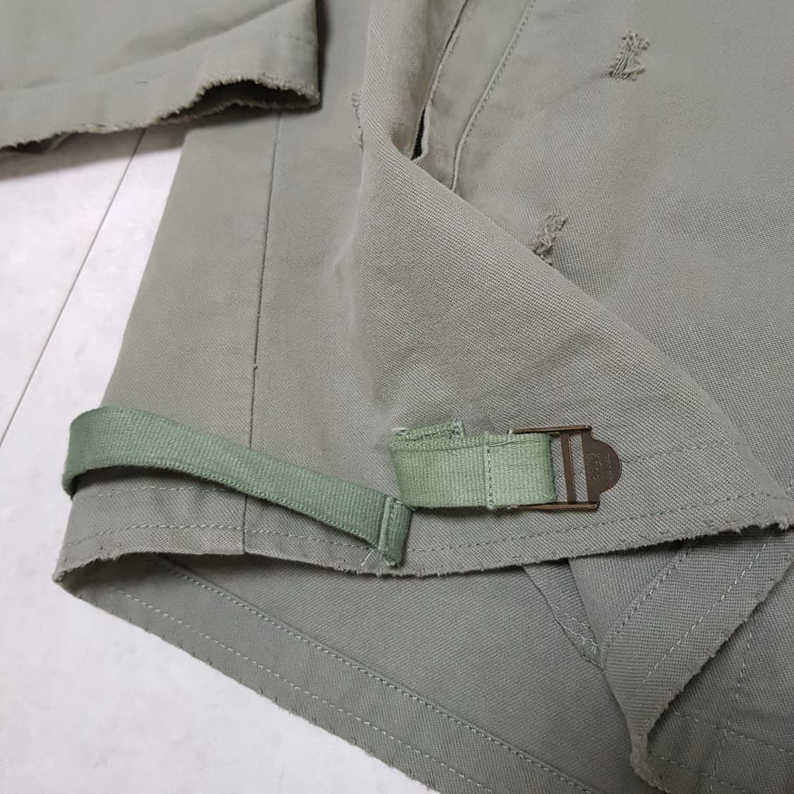 MDNS 워크 자켓 카키색 워싱 데미지 상품이미지5