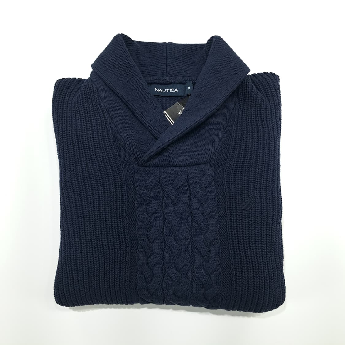 CN978 M 노티카 다크네이비 숄카라 케이블 긴팔 니트 스웨터 상품이미지8