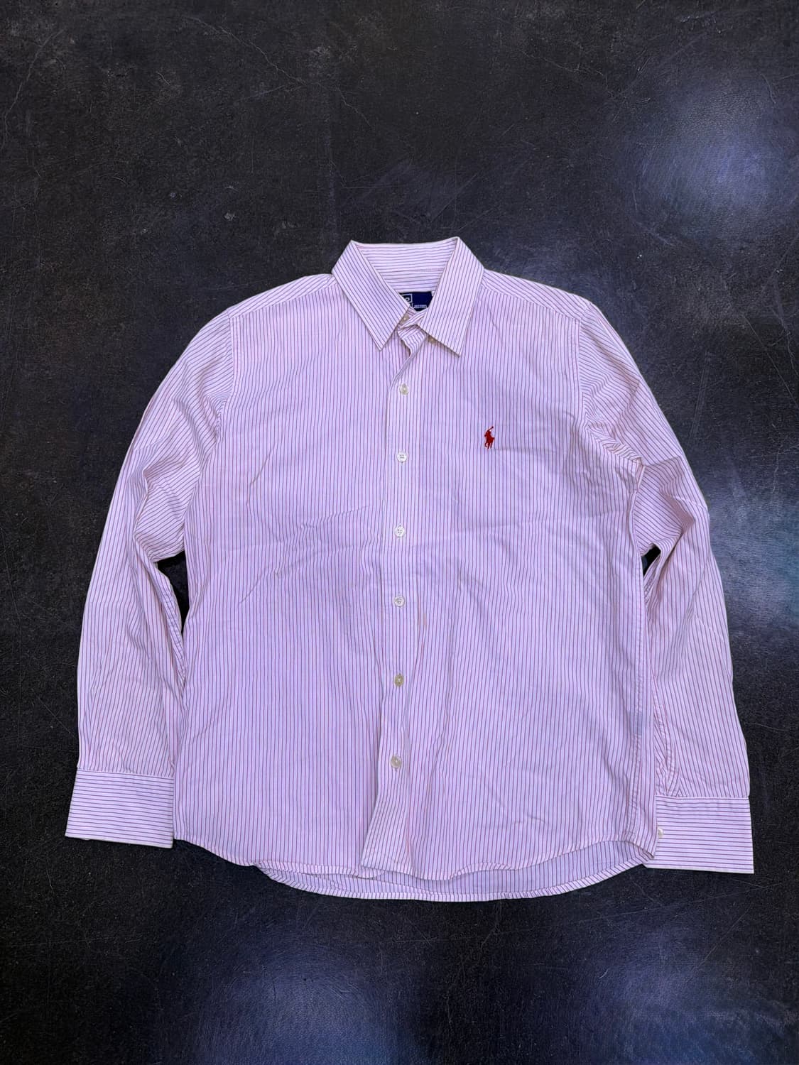 폴로 랄프로렌 커스텀핏 핀 스트라이프 셔츠 남방 핑크 M 상품이미지1