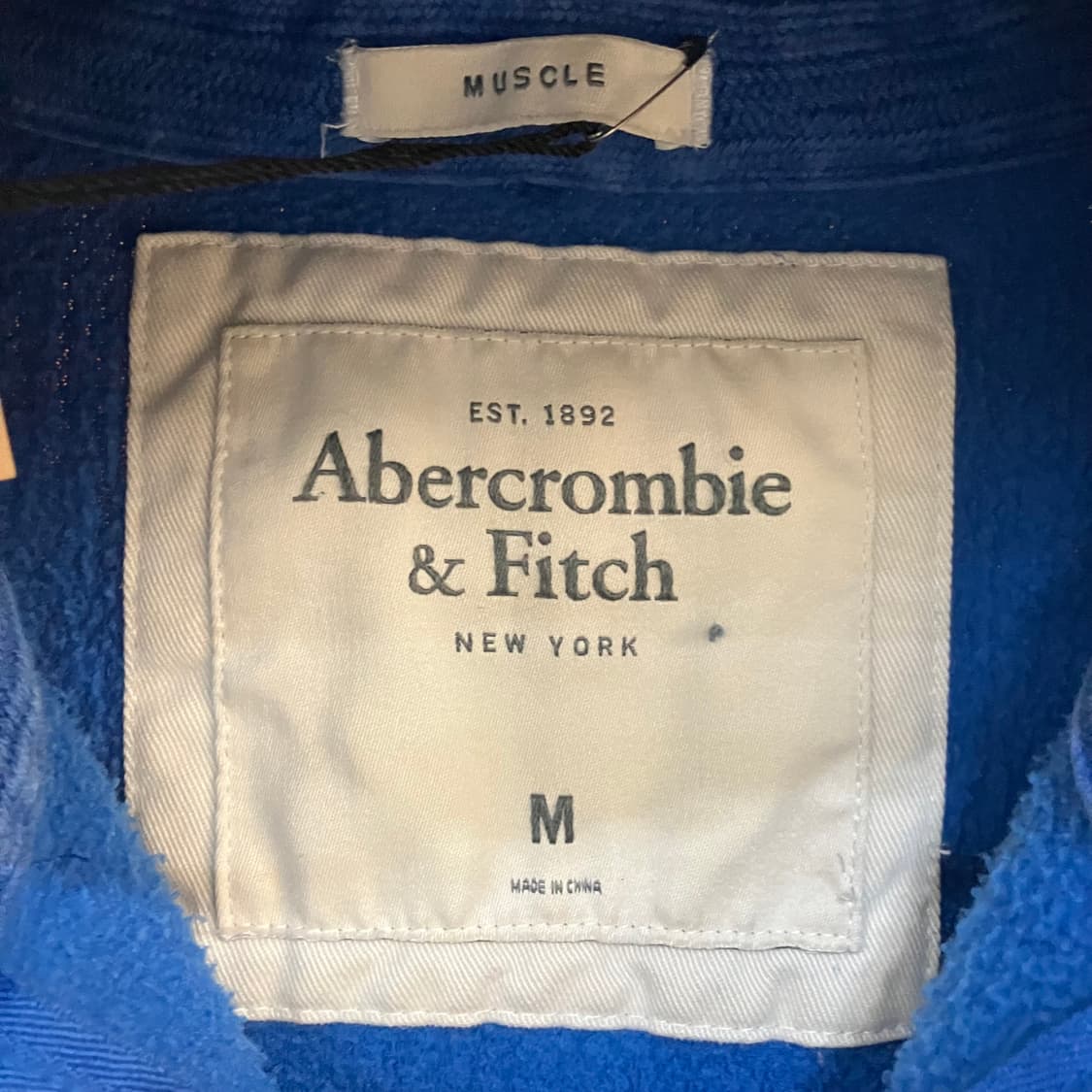 아베크롬비 블루 사이드 스펠아웃 로고 후드 집업 M 상품이미지2