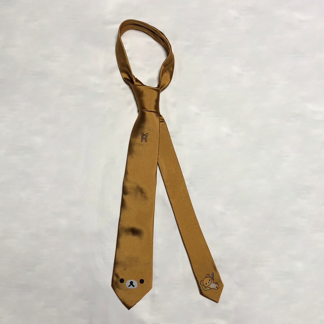 리락쿠마 실크 넥타이 브라운 상품이미지1