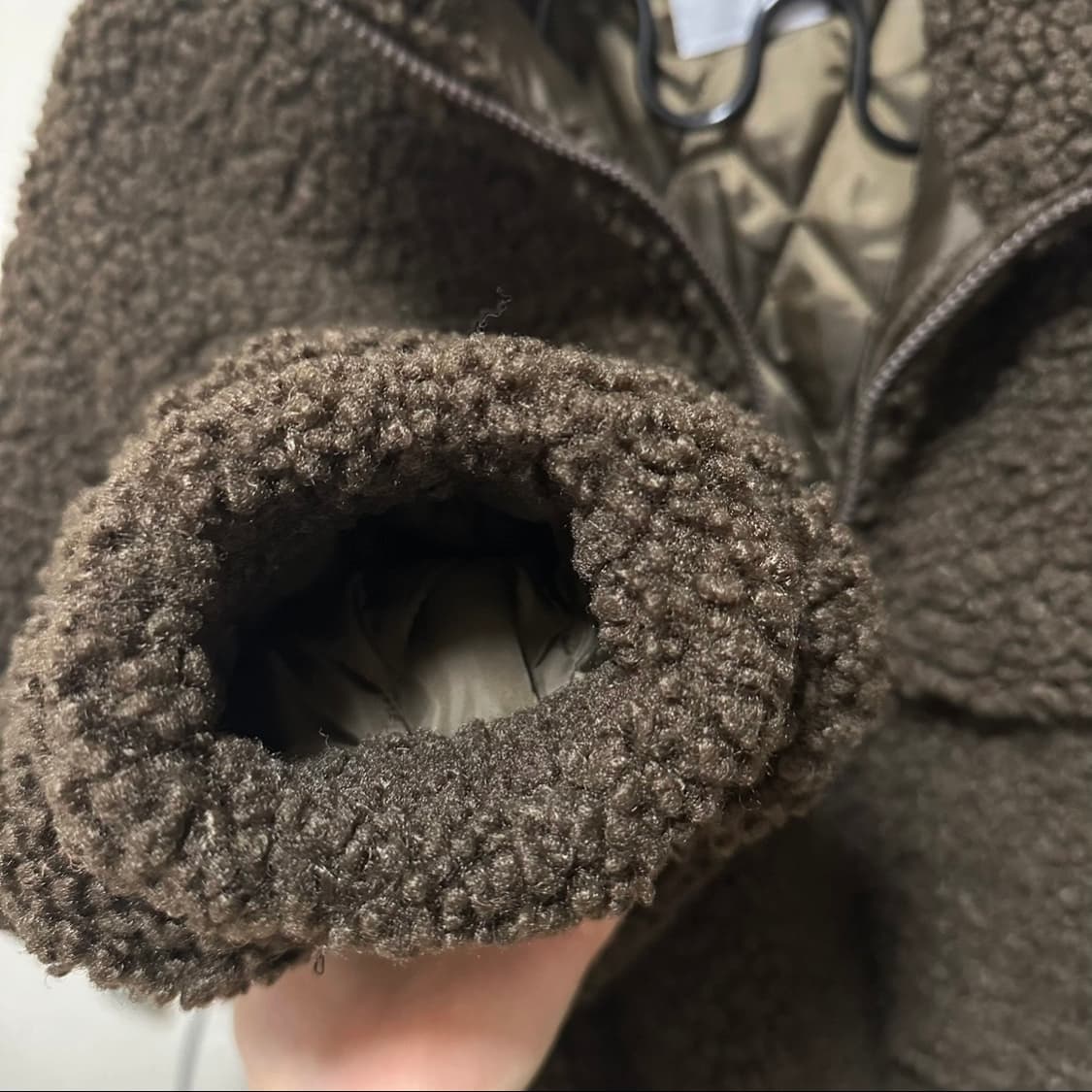 에잇세컨즈 시어링 쇼트 점퍼 브라운 크롭 양털자켓 xs 상품이미지6