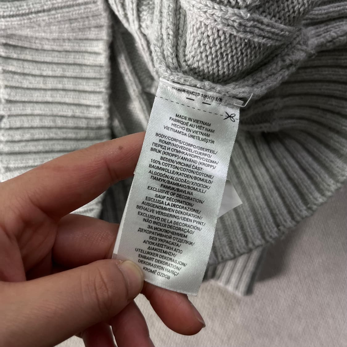 W 95 폴로랄프로렌 꽈배기 브이넥 그레이 니트 상품이미지5