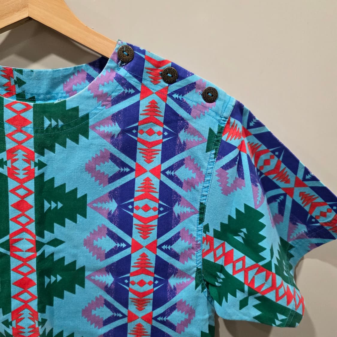 랭글러(Wrangler) 네이티브 패턴 빈티지 노카라 셔츠 상품이미지4