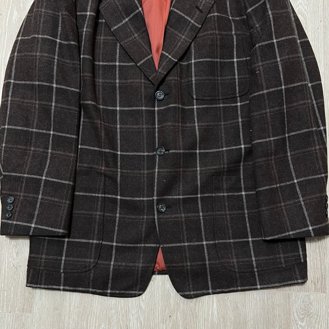 타미힐피거 남성 클래식 모직 체크 블레이저 정장 자켓 XL/105  상품이미지3