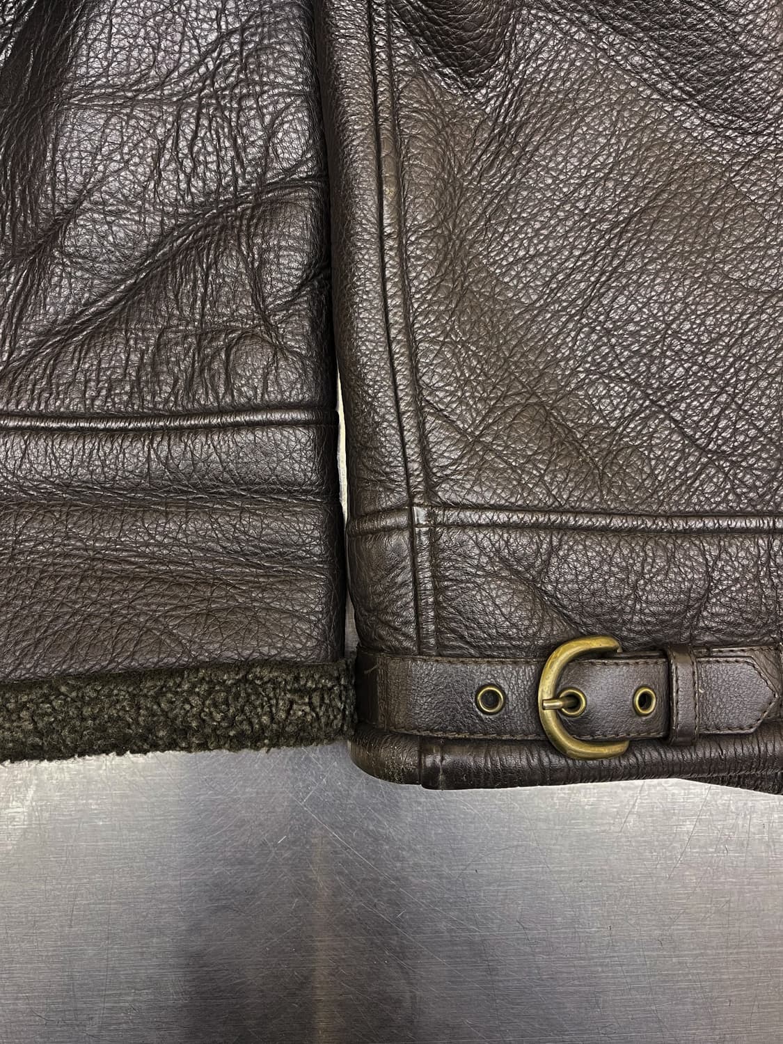  빈티지 90s 훅 버클 레더 무스탕 상품이미지6