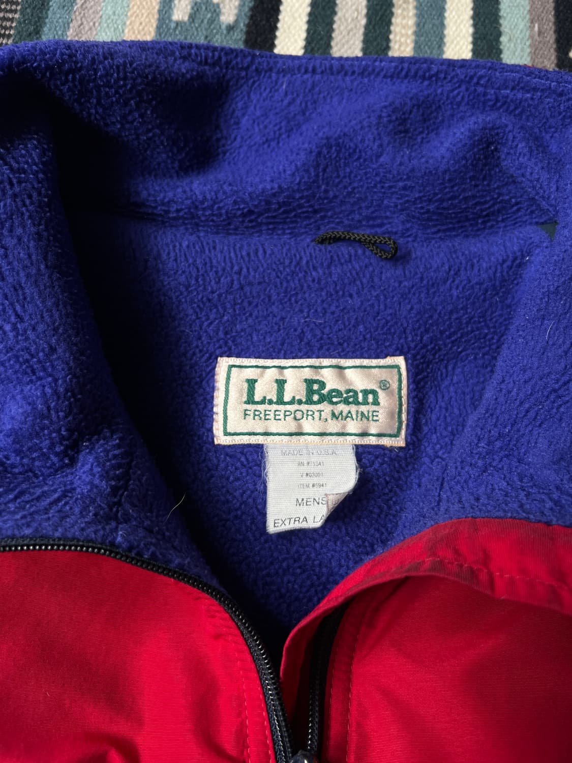 [XL]90's 엘엘빈 USA 코넬 유니버시티 플리스 웜업 자켓 상품이미지2