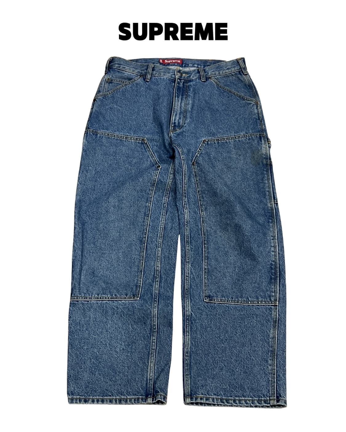 슈프림 더블 니 페인터 팬츠 워시드 인디고 상품이미지1