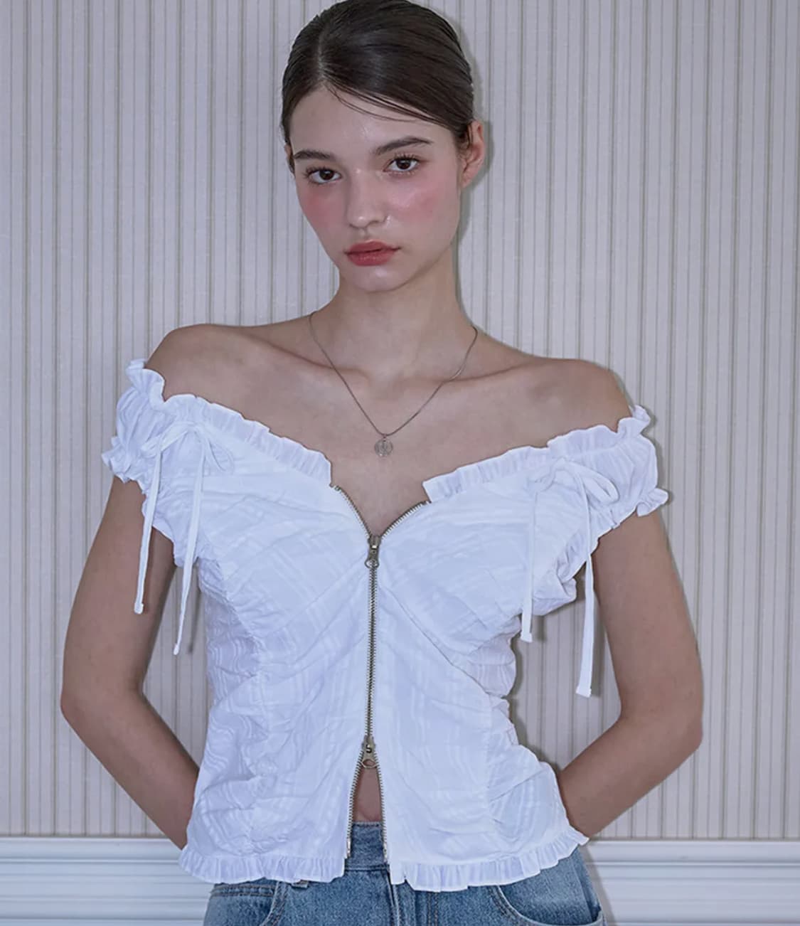 로제프란츠 투웨이 프릴 리본 슬리브리스 상품이미지1