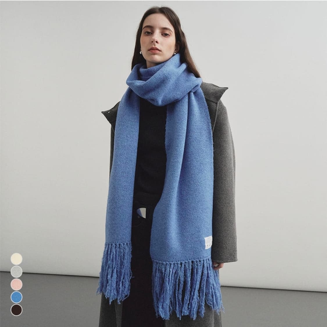 몽돌 헤비 울 니트 머플러 MDAC032 블루 미개봉 새 제품 상품이미지1