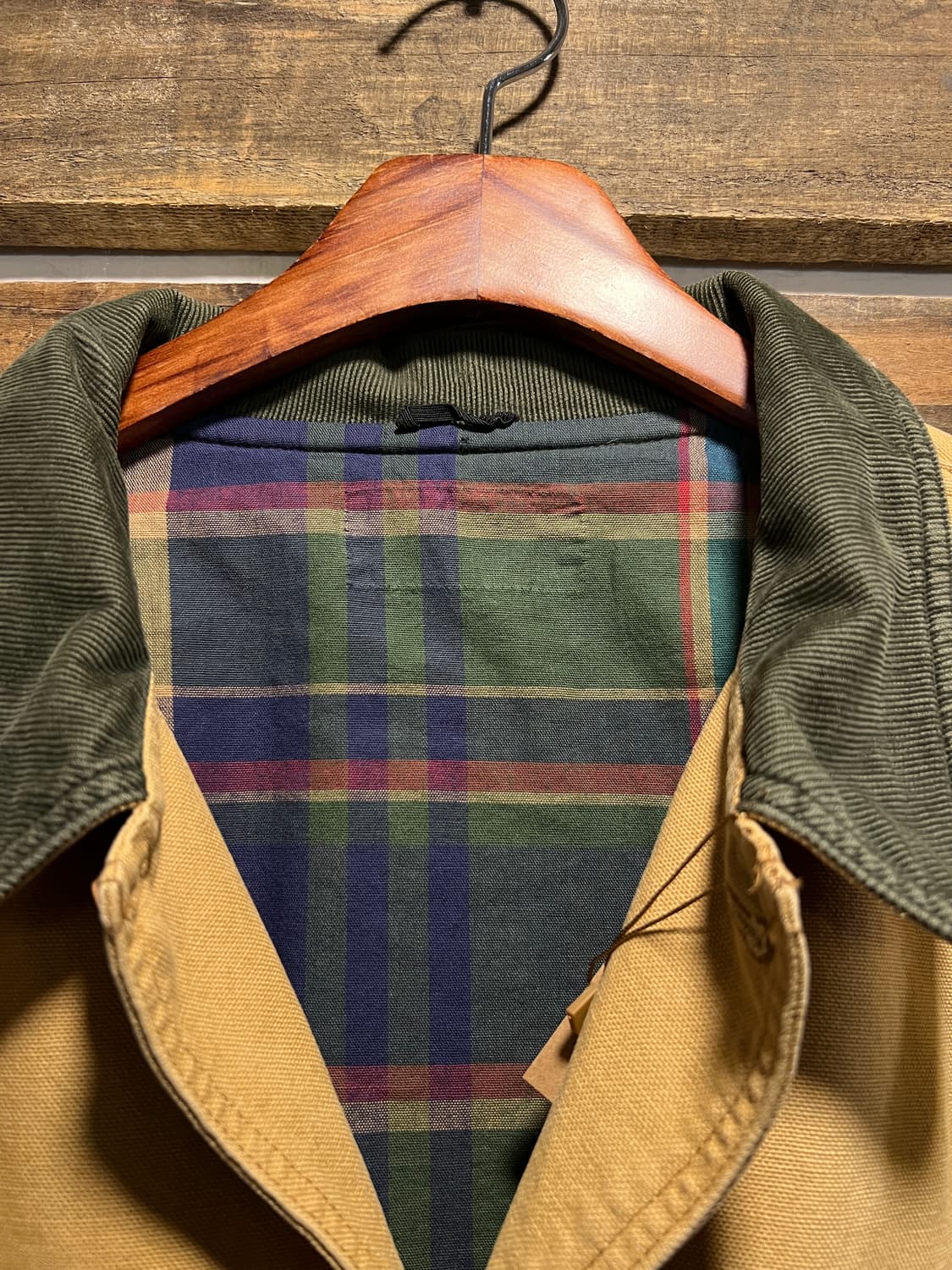 [2XL]90's 엘엘빈 USA 체크 라이닝 브라운 캔버스 헌팅 자켓 상품이미지2