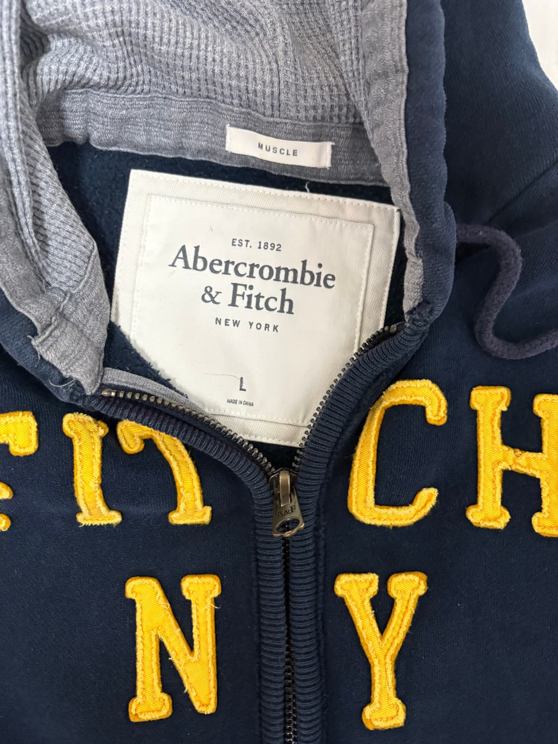 아베크롬비 후드집업 L 네이비 (희소 매물) 상품이미지2