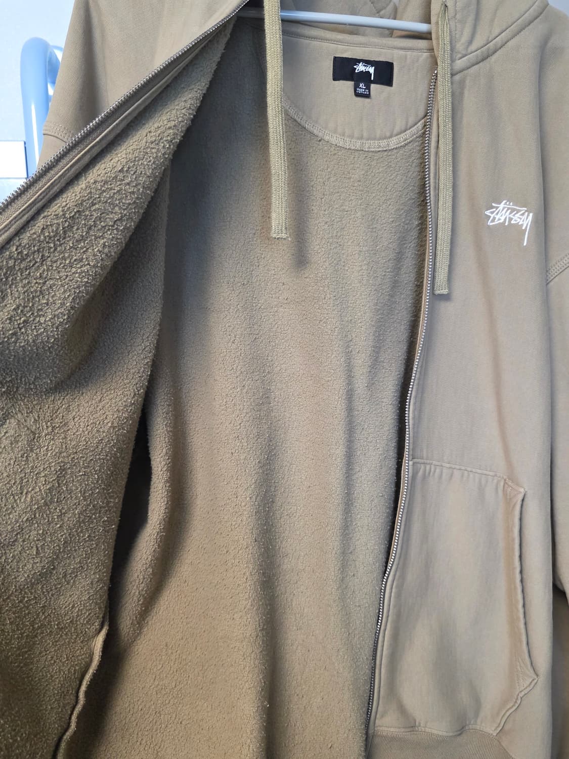 스투시 후드집업 베이지 XL 상품이미지3