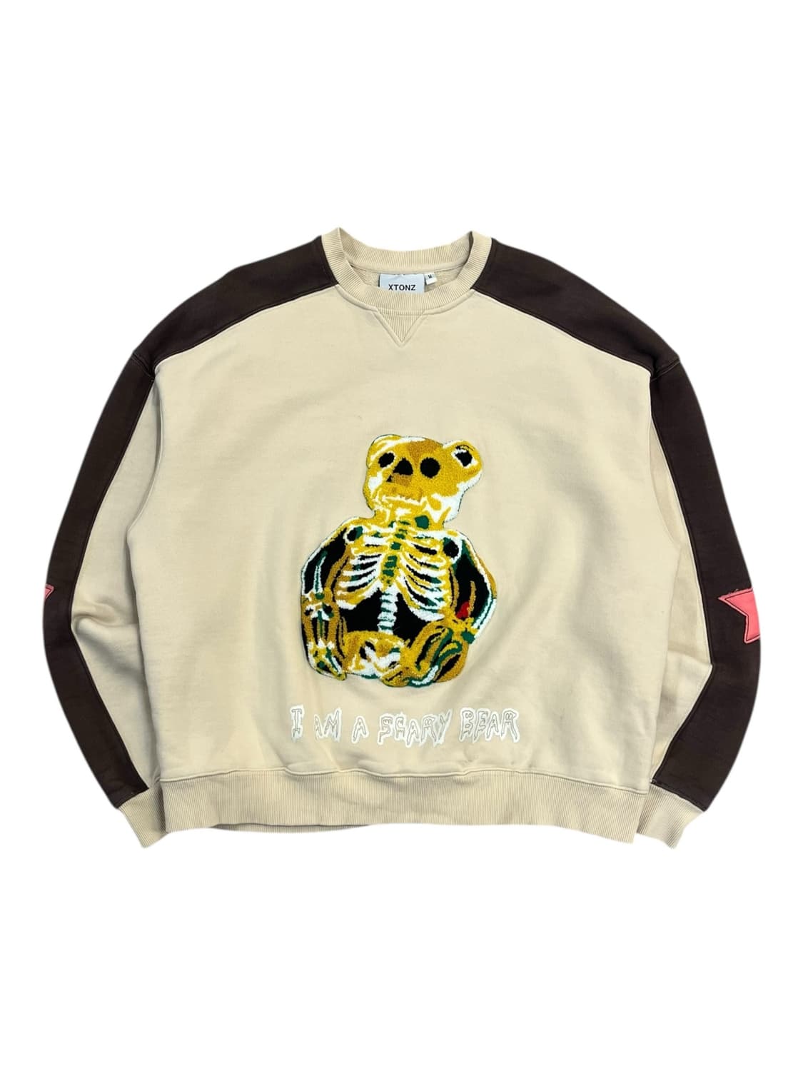 엑스톤즈 스케어리 젤리 베어 기모 맨투맨 베이지 M #csz2432 상품이미지3