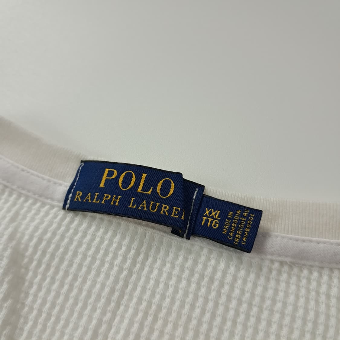 CK343 2XL 폴로 화이트 와플 티셔츠 상품이미지3