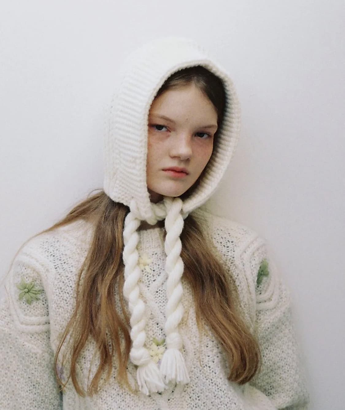 락피쉬웨더웨어 케이블 니트 바라클라바 아이보리 상품이미지2