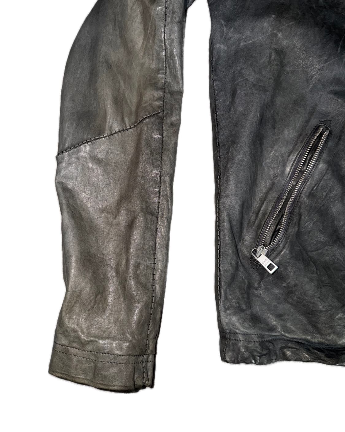 GIORGIO BRATO Double Zip Leather Jacket 상품이미지4