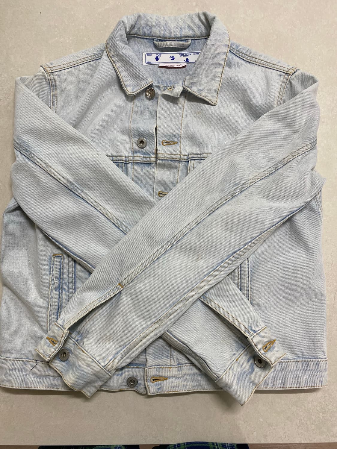 (W) 오프화이트 다이애그 레귤러 자켓 라이트 블루 상품이미지2