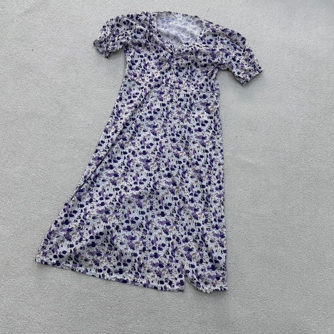 5 빈티지 꽃무늬 반팔 브이넥 원피스 0423E 상품이미지1