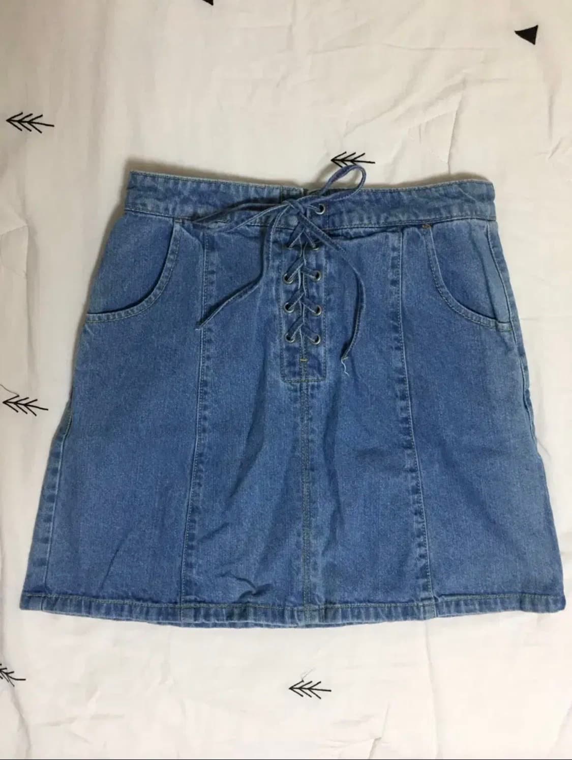 모리걸 하구미 데님 스커트 상품이미지1