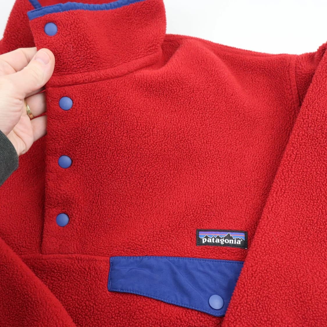 15FW 파타고니아 신칠라 스냅-T 레드/블루 니카라과 상품이미지4