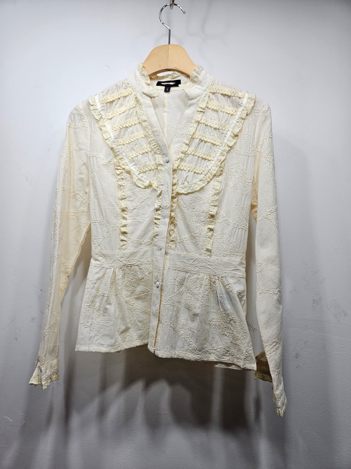아이보리 고급스러운 레이스 블라우스 [미사용] 상품이미지6