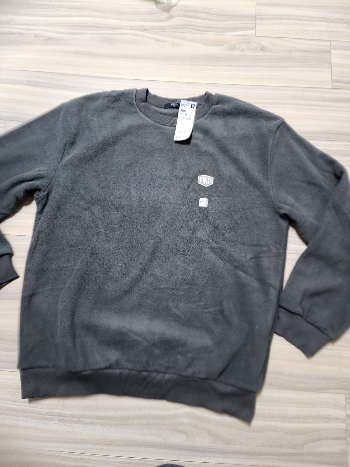 탑테후리스맨투맨다크그레이105사이즈 상품이미지1