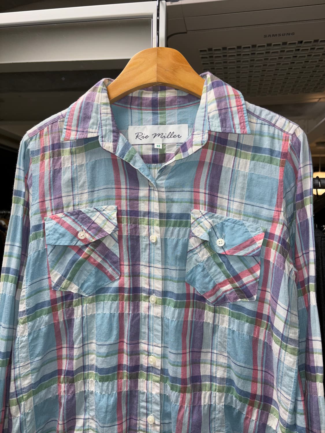 Rie miller 마드라스 체크 셔츠 상품이미지3