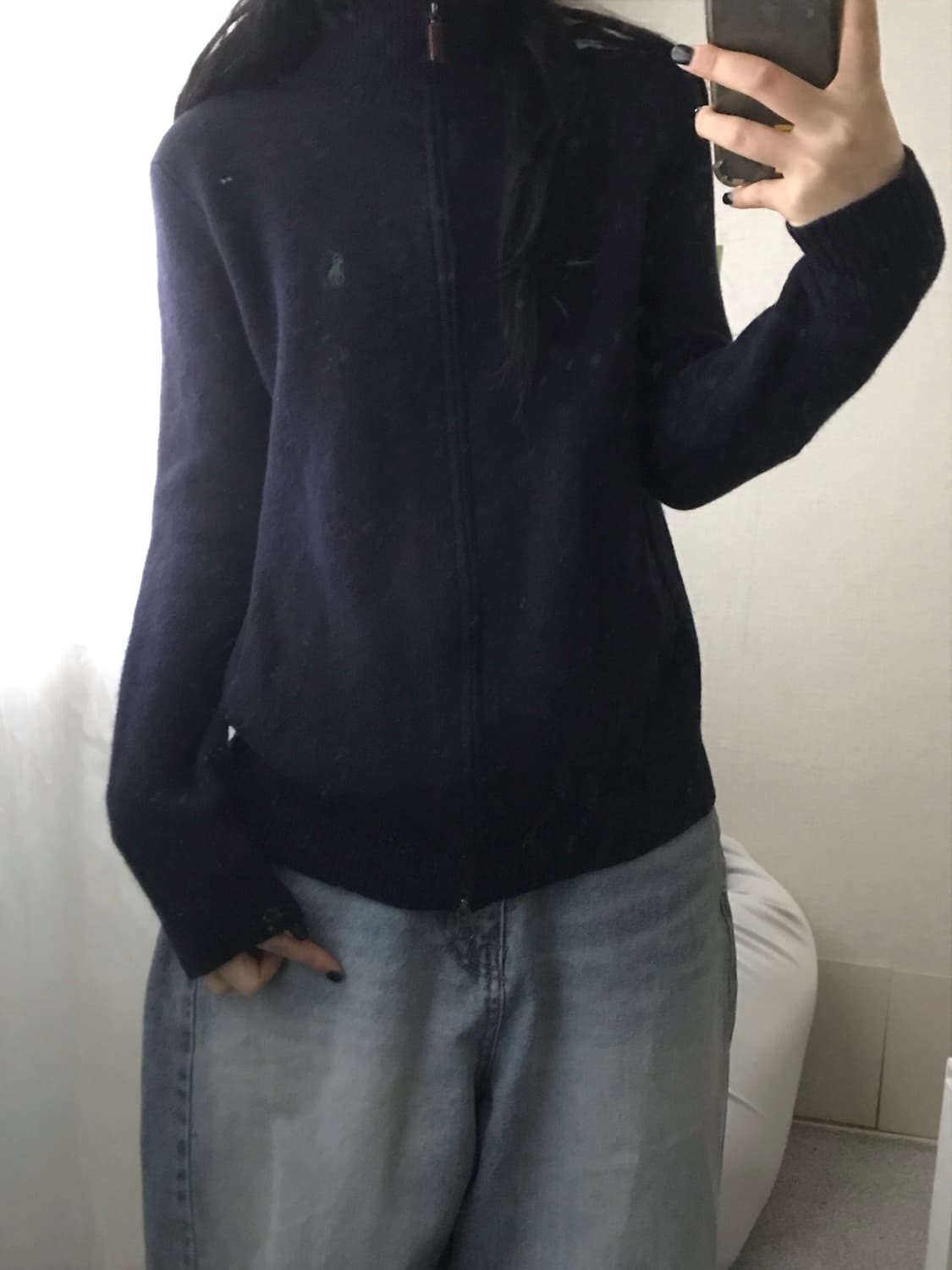 폴로 네이비 니트집업 상품이미지3