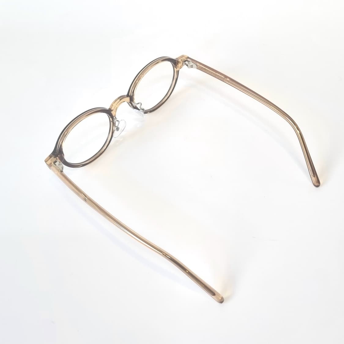 오벌 투명옐로&브라운 코받침있는 뿔테 상품이미지6