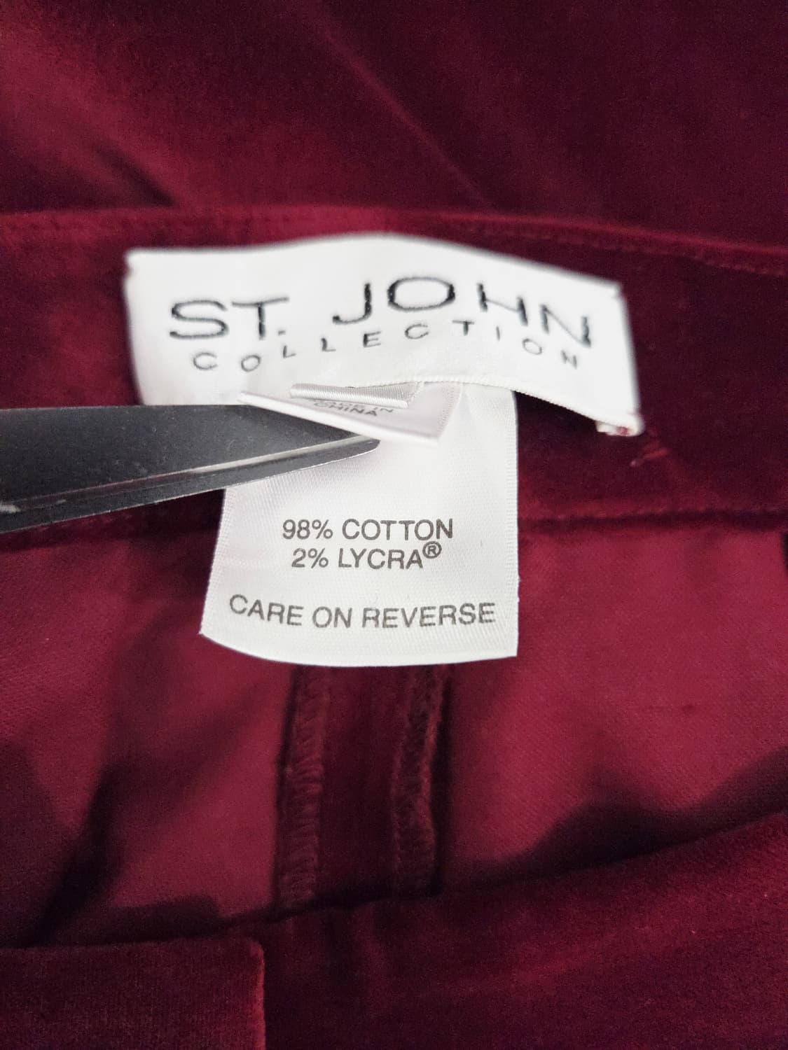 ST. JOHN 세인트존 컬렉션 버건디 벨벳 팬츠 상품이미지7