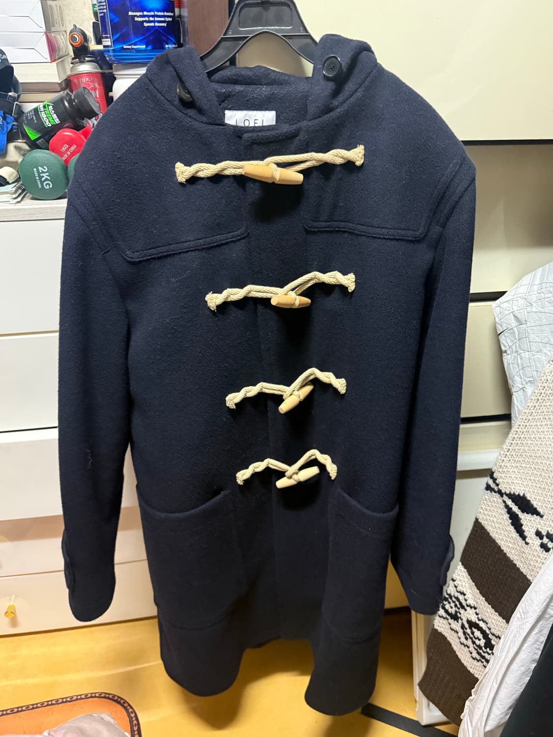 (L)로파이 오버핏 스테디 더플코트 네이비 상품이미지2