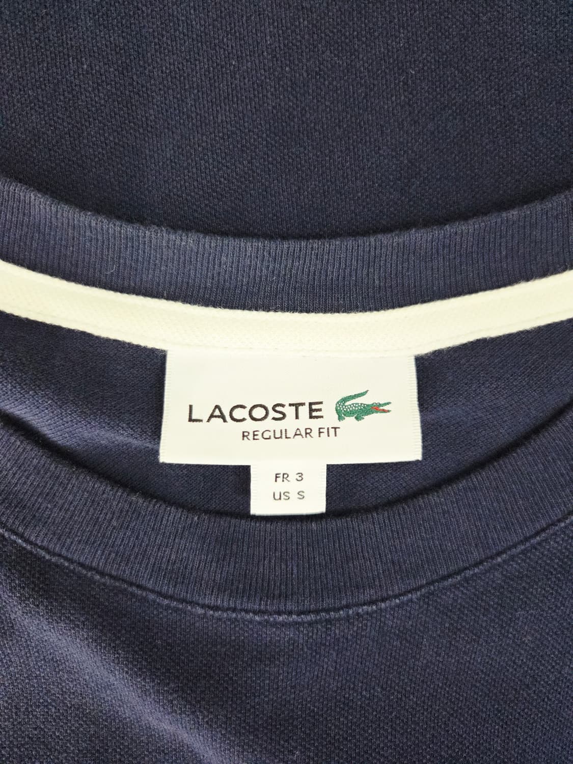 라코스테 레귤러 핏 입체 빅로고 반팔 티셔츠 네이비 상품이미지6