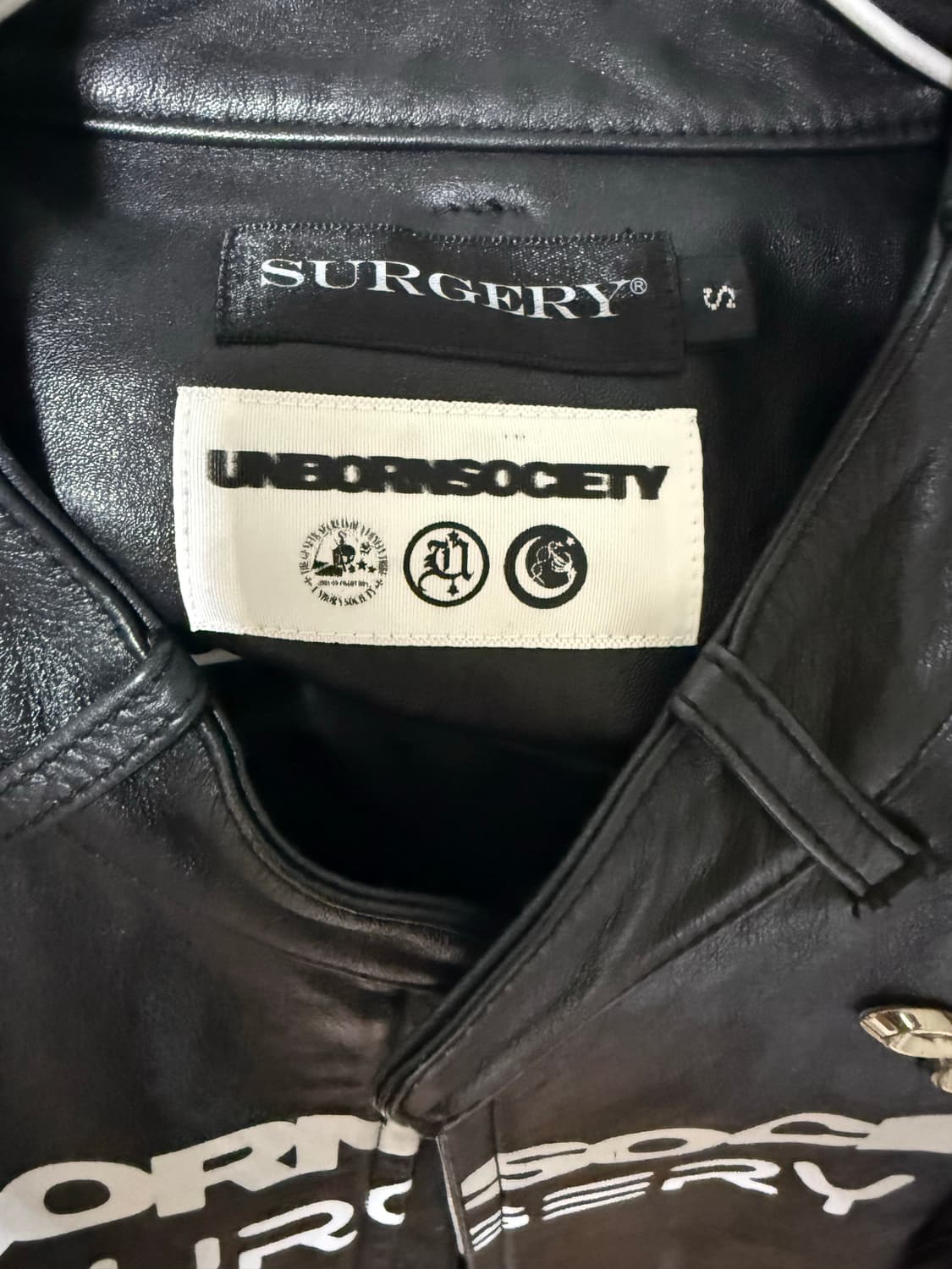 써저리x언본소싸이어티 소가죽 자켓 S 상품이미지2