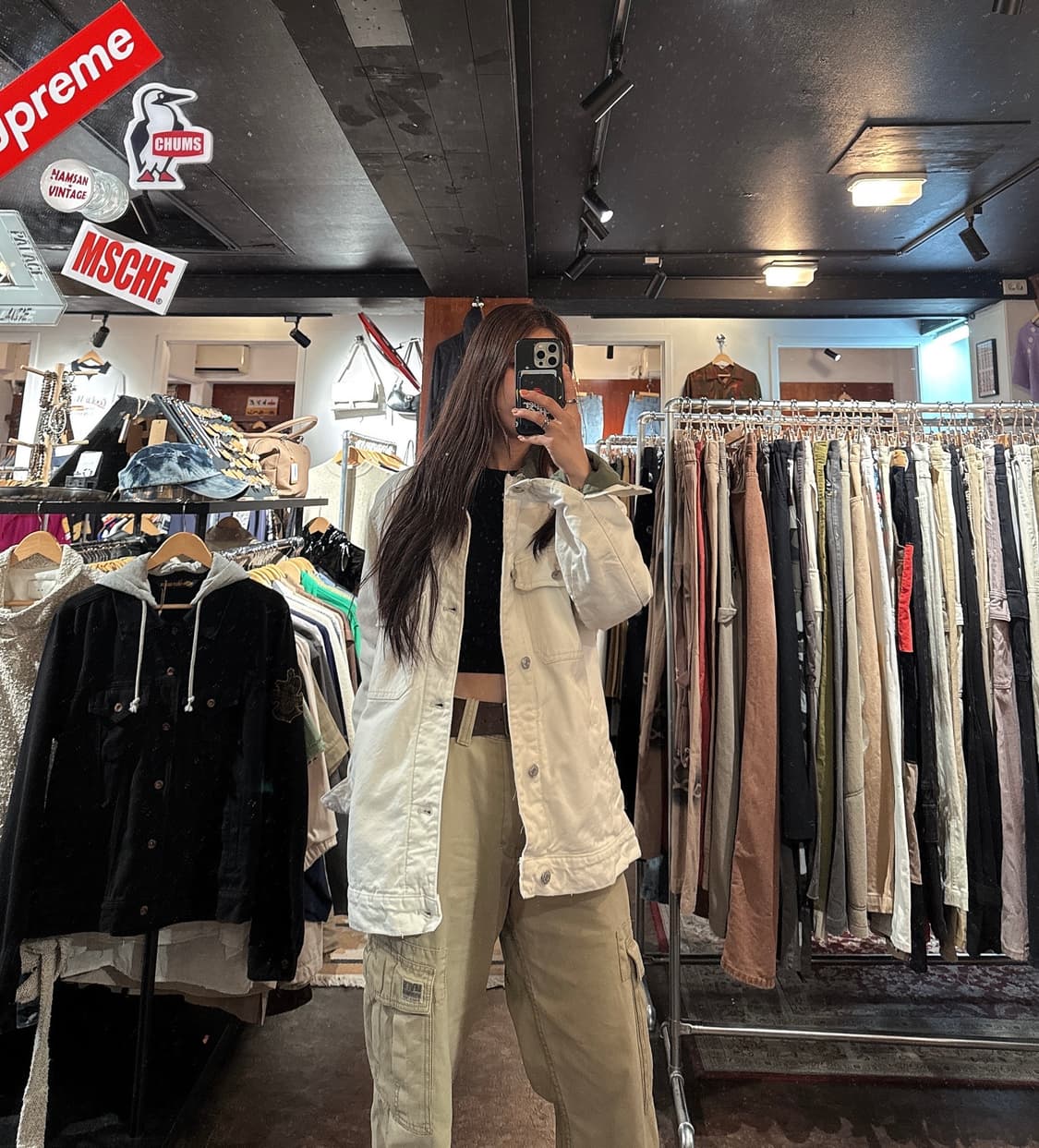 zara 자라 코듀로이 골덴 카라 화이트 데님 워크자켓 M 상품이미지9