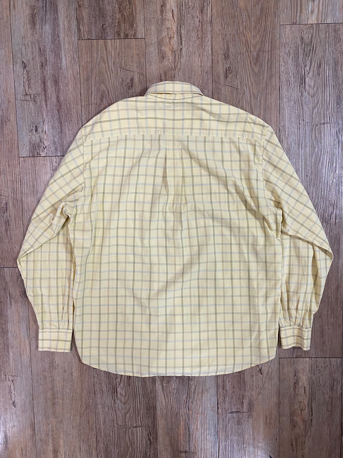 에르메네질도 제냐 버튼 다운 체크 코튼 셔츠 옐로우 L 상품이미지2