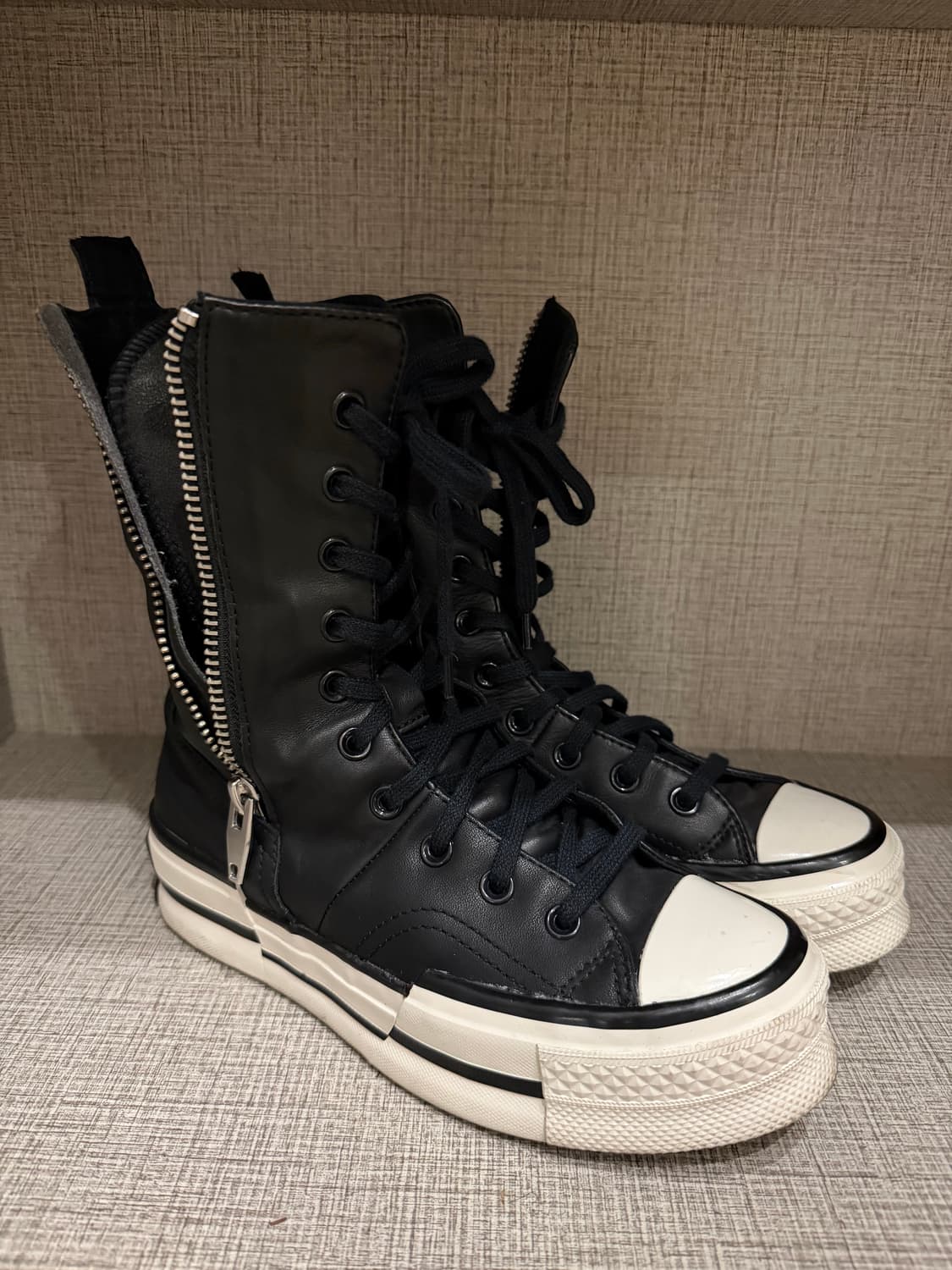 컨버스 척 70 플러스 엑스하이 레더 블랙 상품이미지2