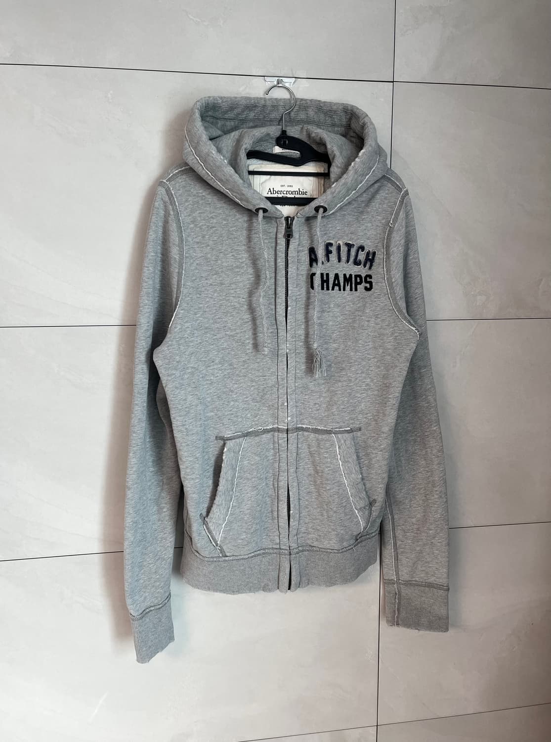 아베크롬비 데님 디테일 후드집업 그레이 [M] 상품이미지2
