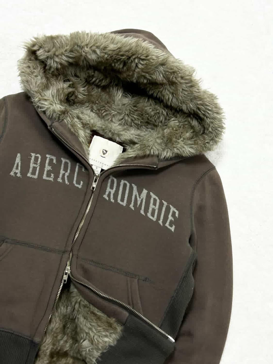 아베크롬비 카키그레이 투웨이 울프죠 후드집업 상품이미지6