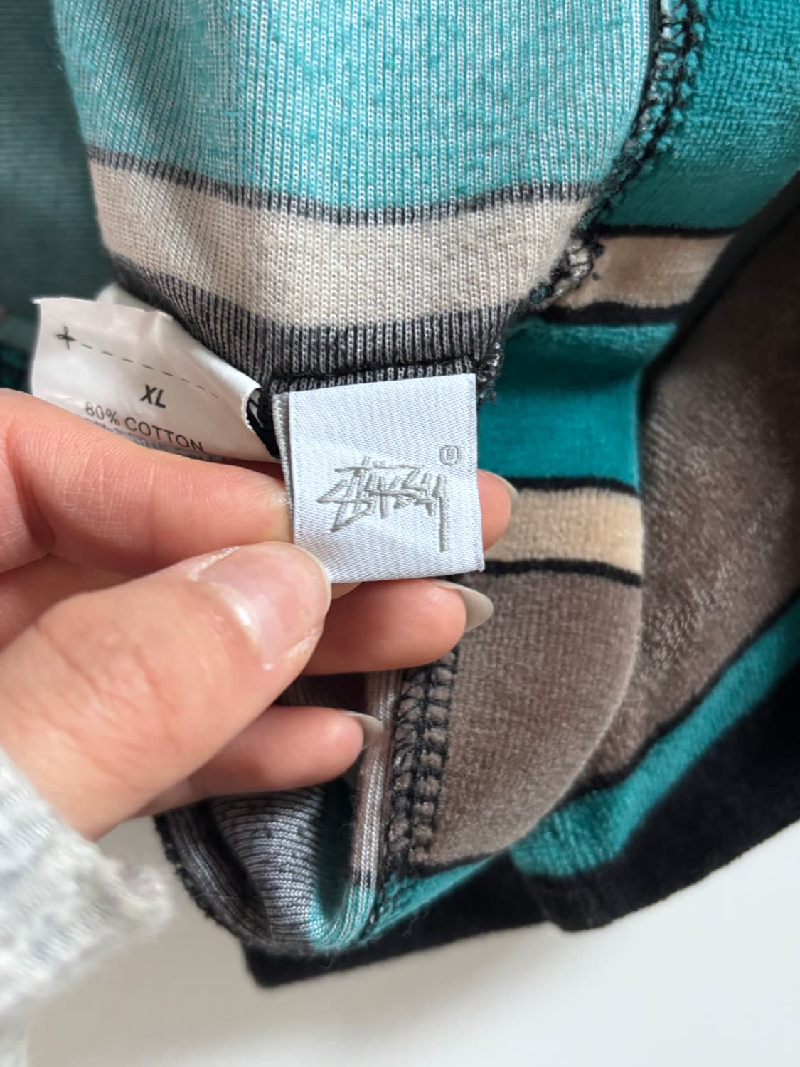 Stussy 스투시 벨루아 스트라이프 집업 상품이미지7