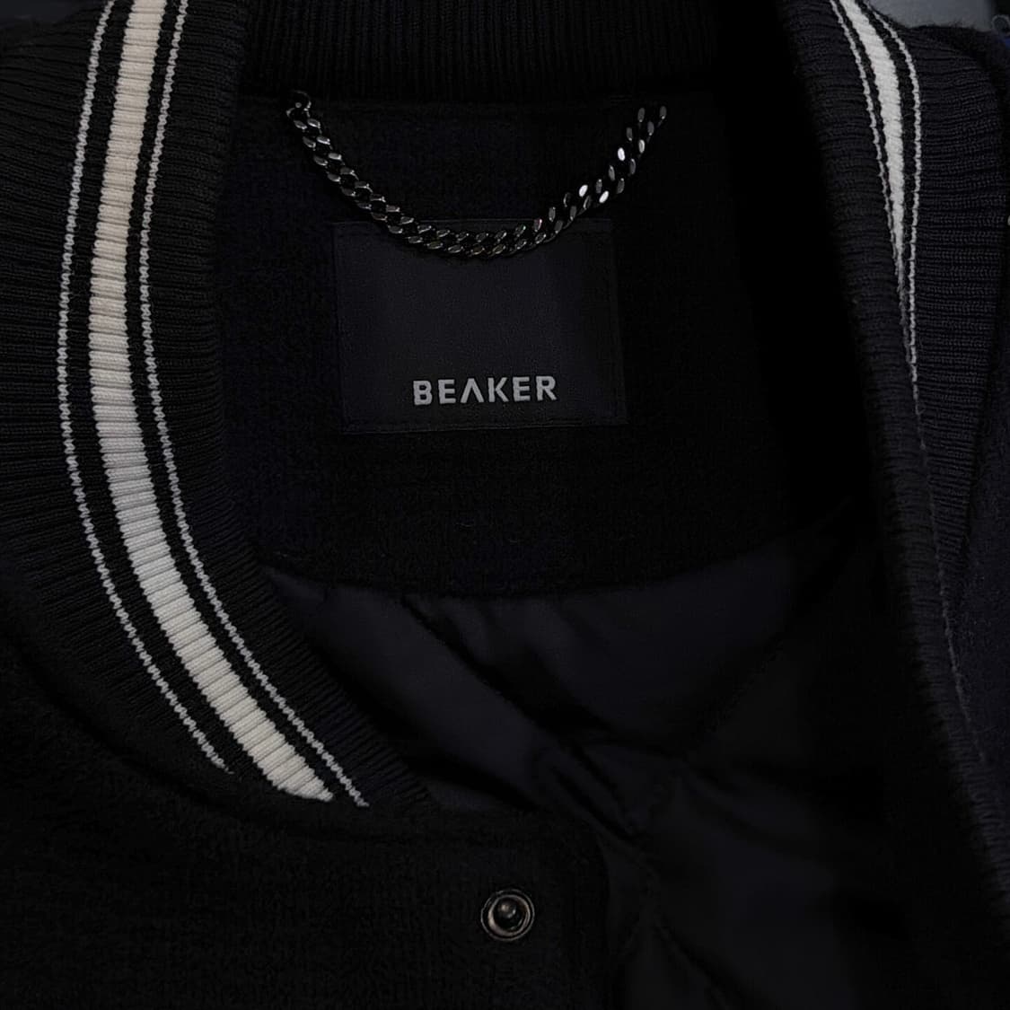 비이커 24fw 울&레더 바시티 자켓 상품이미지7