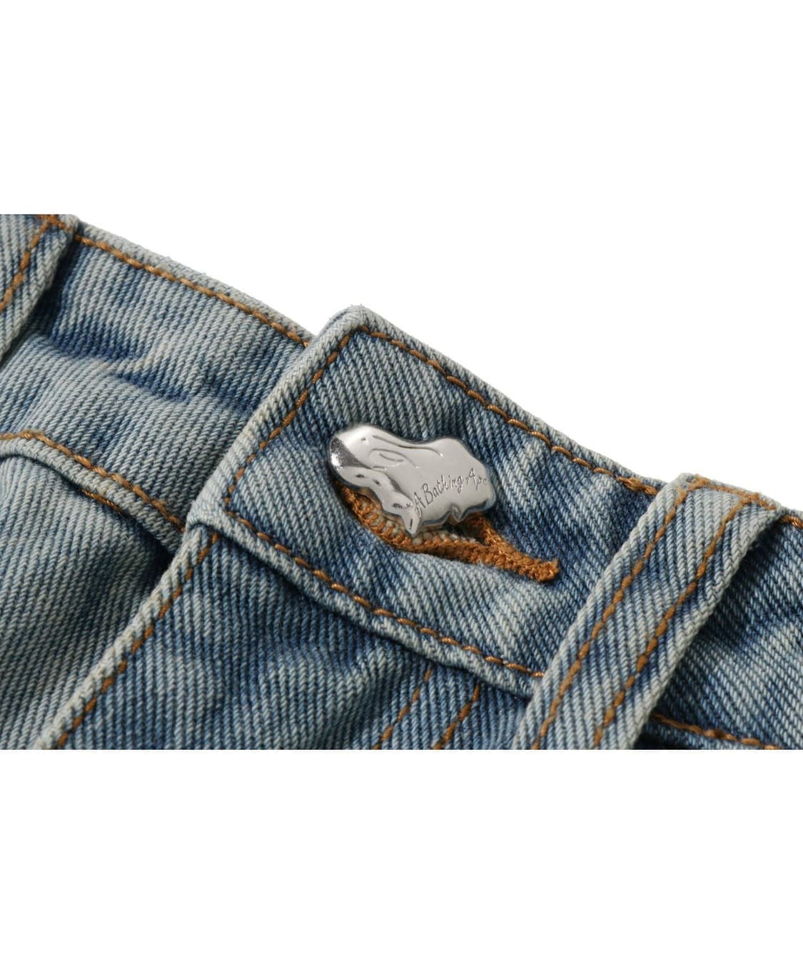 (W) 베이프 어 베이싱 에이프 로고 부츠컷 데님 팬츠 인디고 상품이미지3