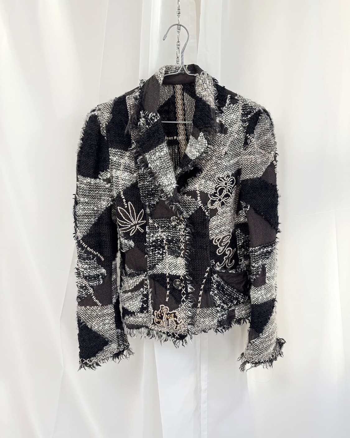 GK ITALIYA grunge patchwork tweed jacket 상품이미지1