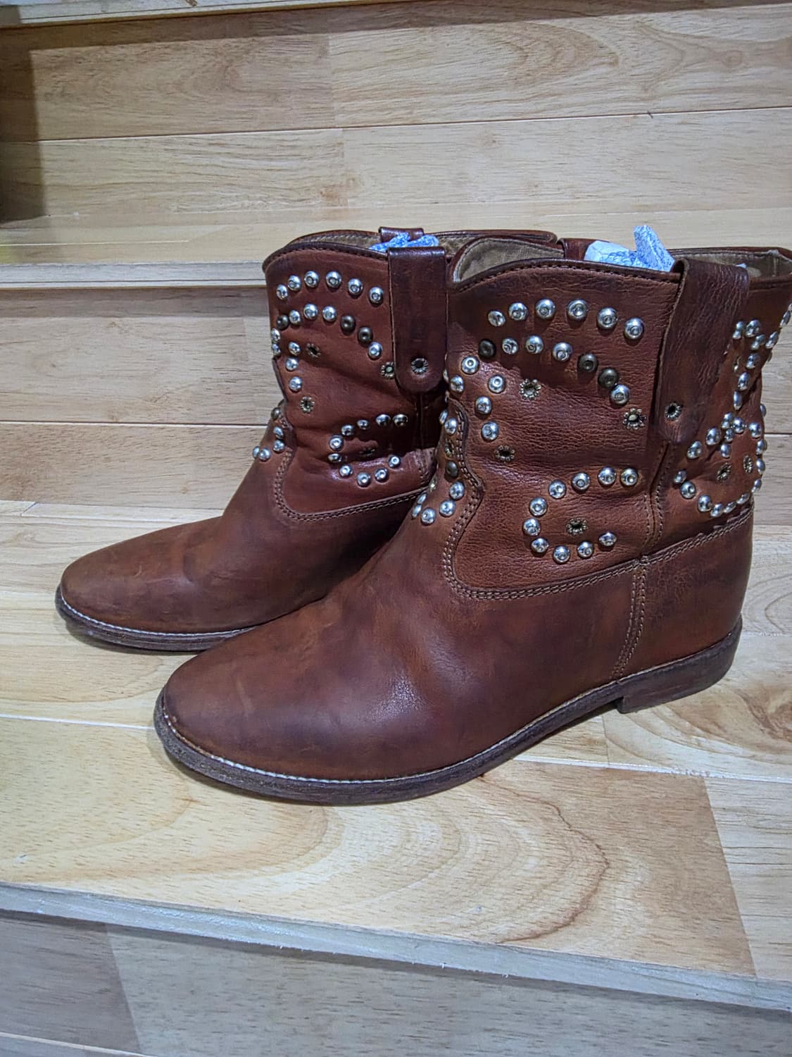 이자벨마랑 caleen 클러스터 브라운 스터드 장식 웨스턴 부츠 39 상품이미지7