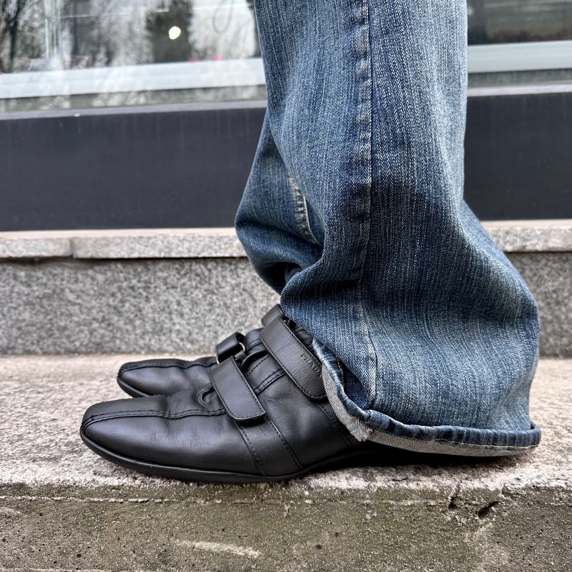 00s 레어 빈티지 프라다 스포츠 벨크로 가죽 스니커즈 상품이미지9