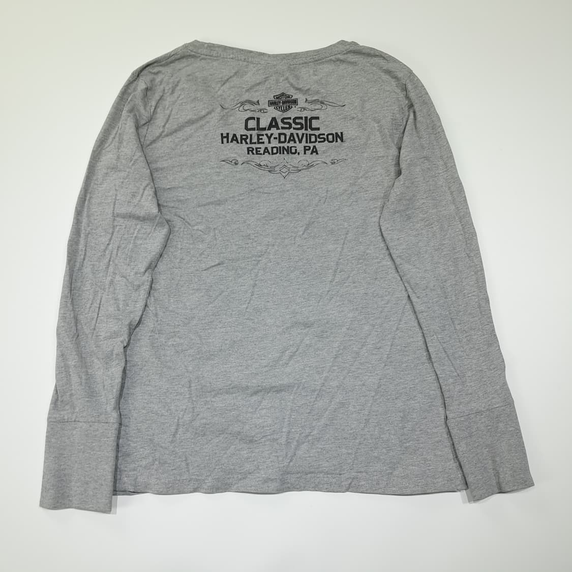 CL566 XL 할리데이비슨 해골비즈 헤더그레이 티셔츠 긴팔티 상품이미지9
