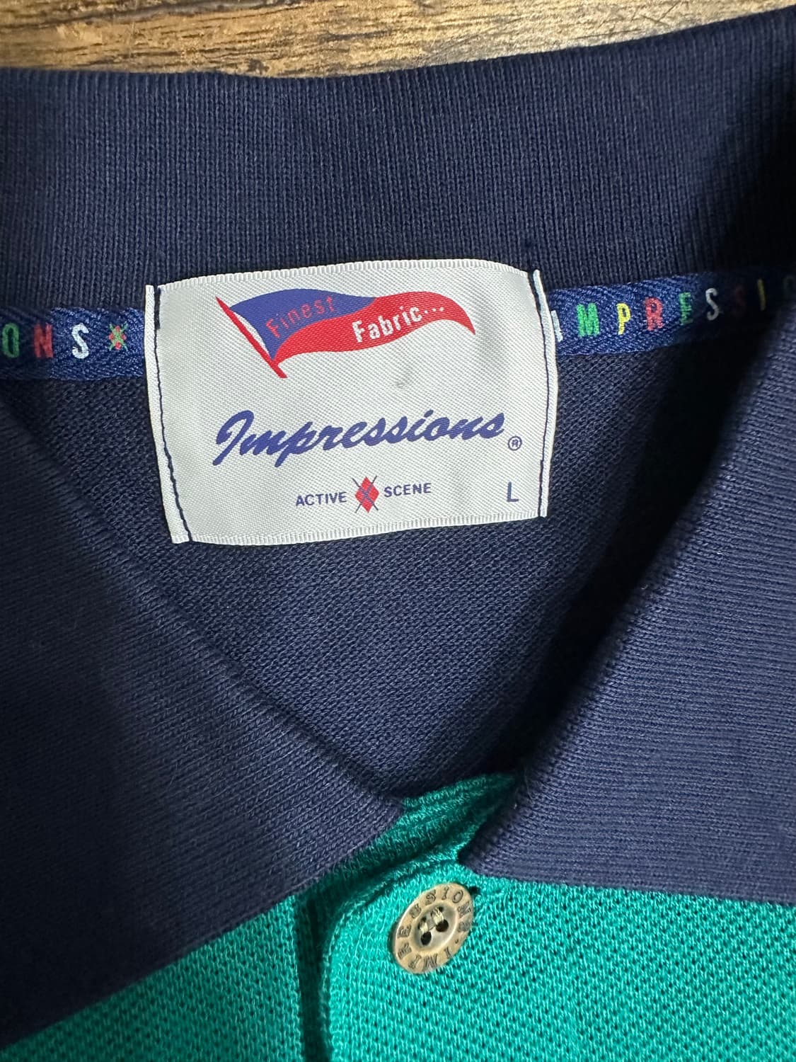 Impressions 임프레션즈 빈티지 컬러블록 카라티L-XL 상품이미지5