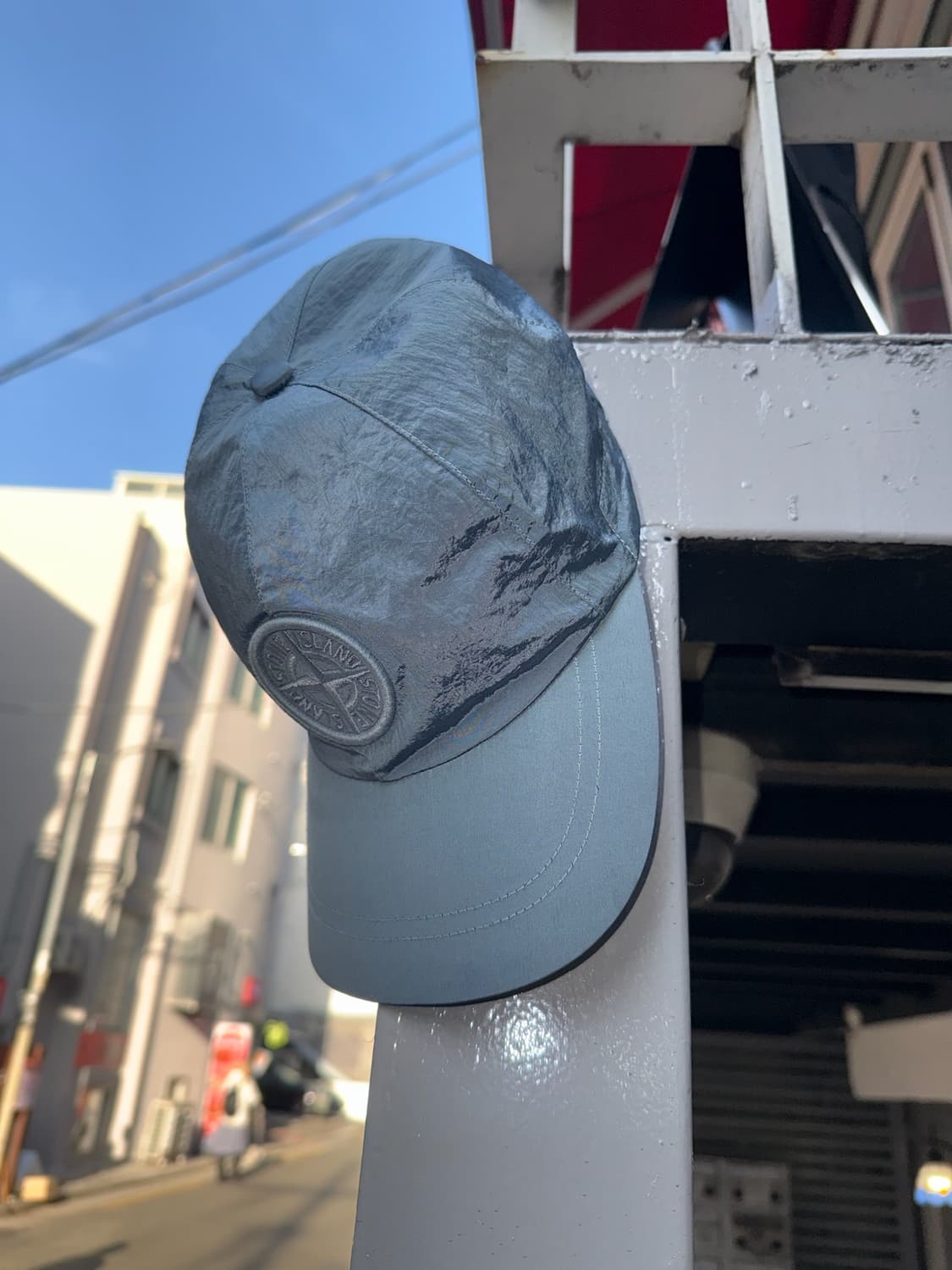 스톤아일랜드 스카이블루 나일론 볼캡 상품이미지4