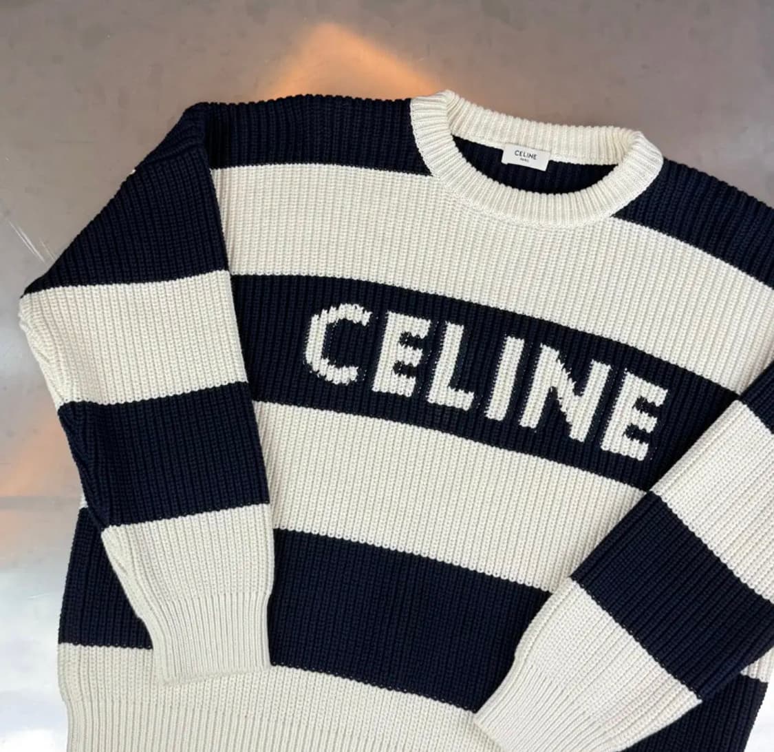 [정품] CELINE 스트라이프 아이보리 니트 S 상품이미지1